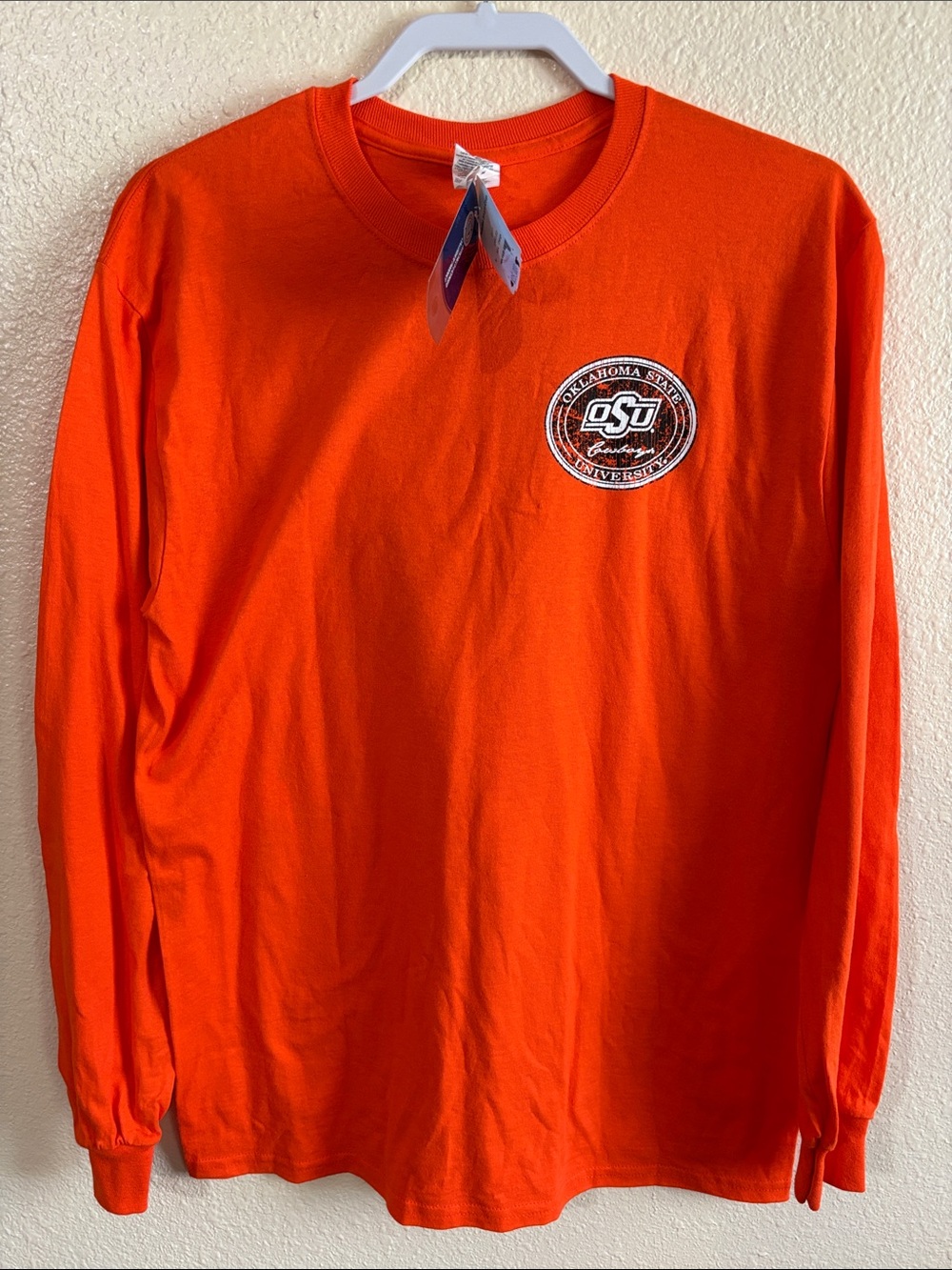 Gildan Orange Oklahoma State University Logo Long Sleeve Tee Size M